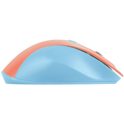 Mouse Inalámbrico Perfect Choice Thumb Ergonómico Clic Silencioso Ajustable 800-1600dpi Color Azul-Coral