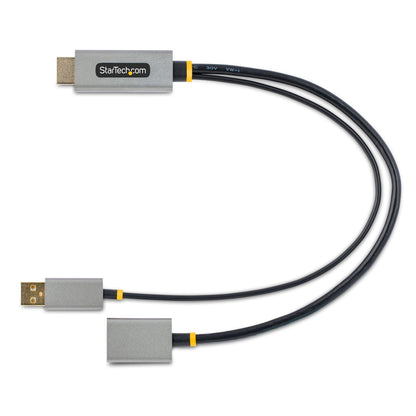 StarTech.com 128-HDMI-DISPLAYPORT adaptador de cable de vídeo 0.3 m HDMI Tipo A (Estándar) Negro, Gris