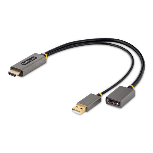 StarTech.com 128-HDMI-DISPLAYPORT adaptador de cable de vídeo 0.3 m HDMI Tipo A (Estándar) Negro, Gris