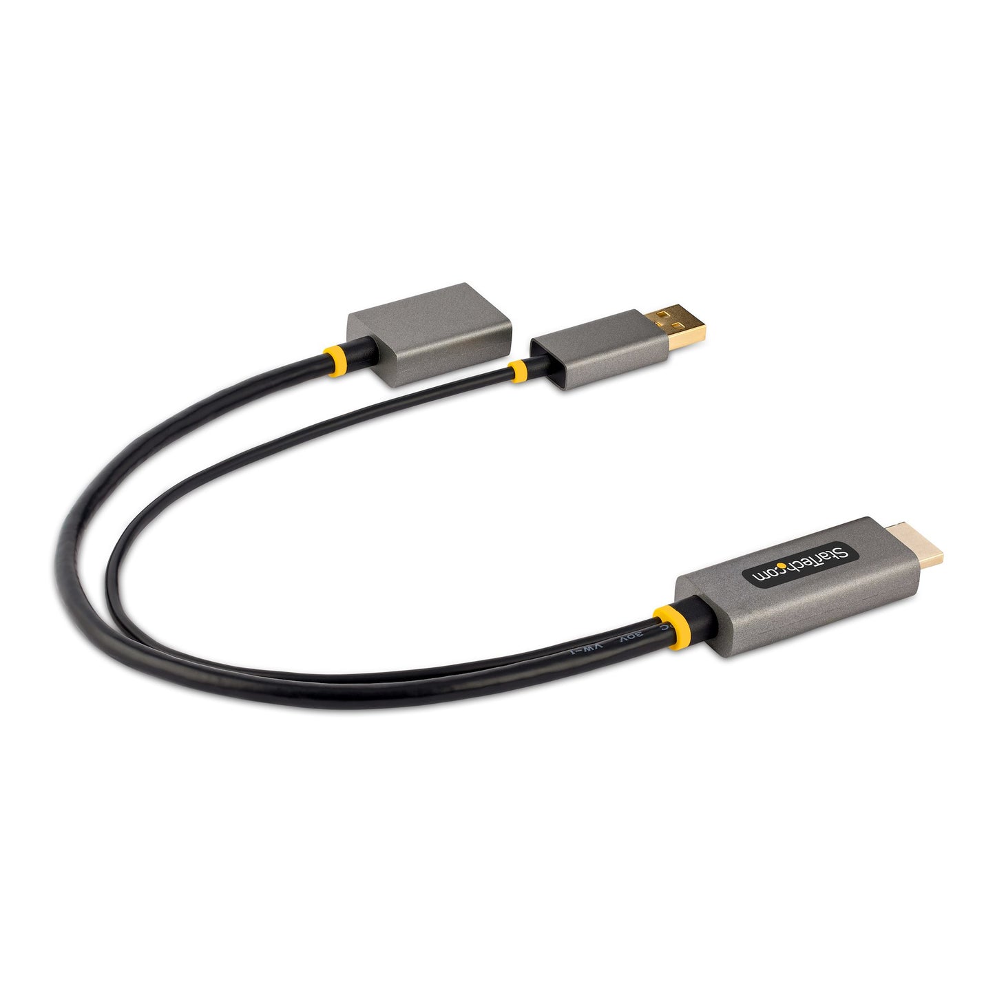 StarTech.com 128-HDMI-DISPLAYPORT adaptador de cable de vídeo 0.3 m HDMI Tipo A (Estándar) Negro, Gris