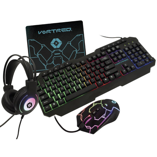 Kit Gamer Vortred Alámbrico 4 en 1 Gear Up Color Negro