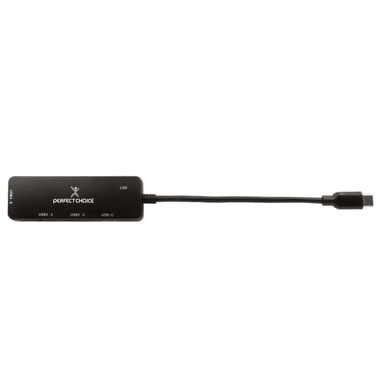 Hub Perfect Choice Tipo C para Laptop y Dispositivos Móviles Color Negro