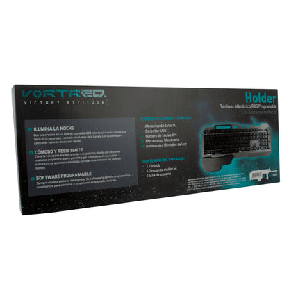 Teclado Vortred Holder Alámbrico RGB Programable