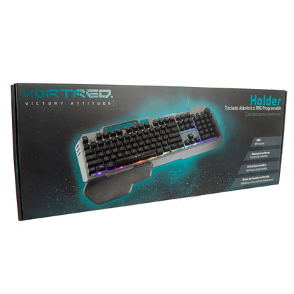 Teclado Vortred Holder Alámbrico RGB Programable