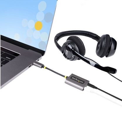 StarTech.com USBC-AUDIO-SPLITTER divisor de audio Gris