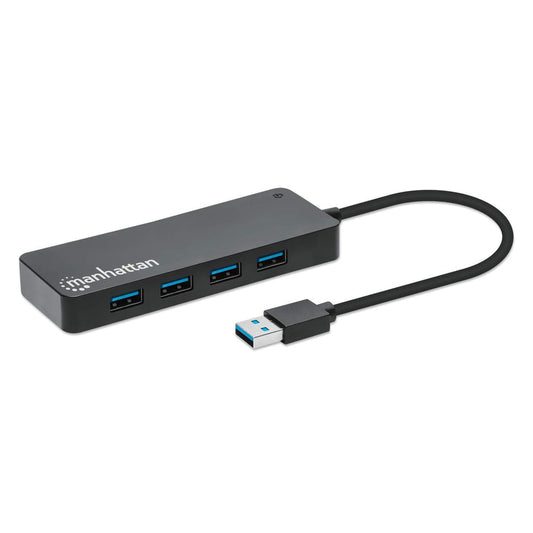 Manhattan 168403 nodo concentrador USB 3.2 Gen 1 (3.1 Gen 1) Type-A 5000 Mbit/s Negro