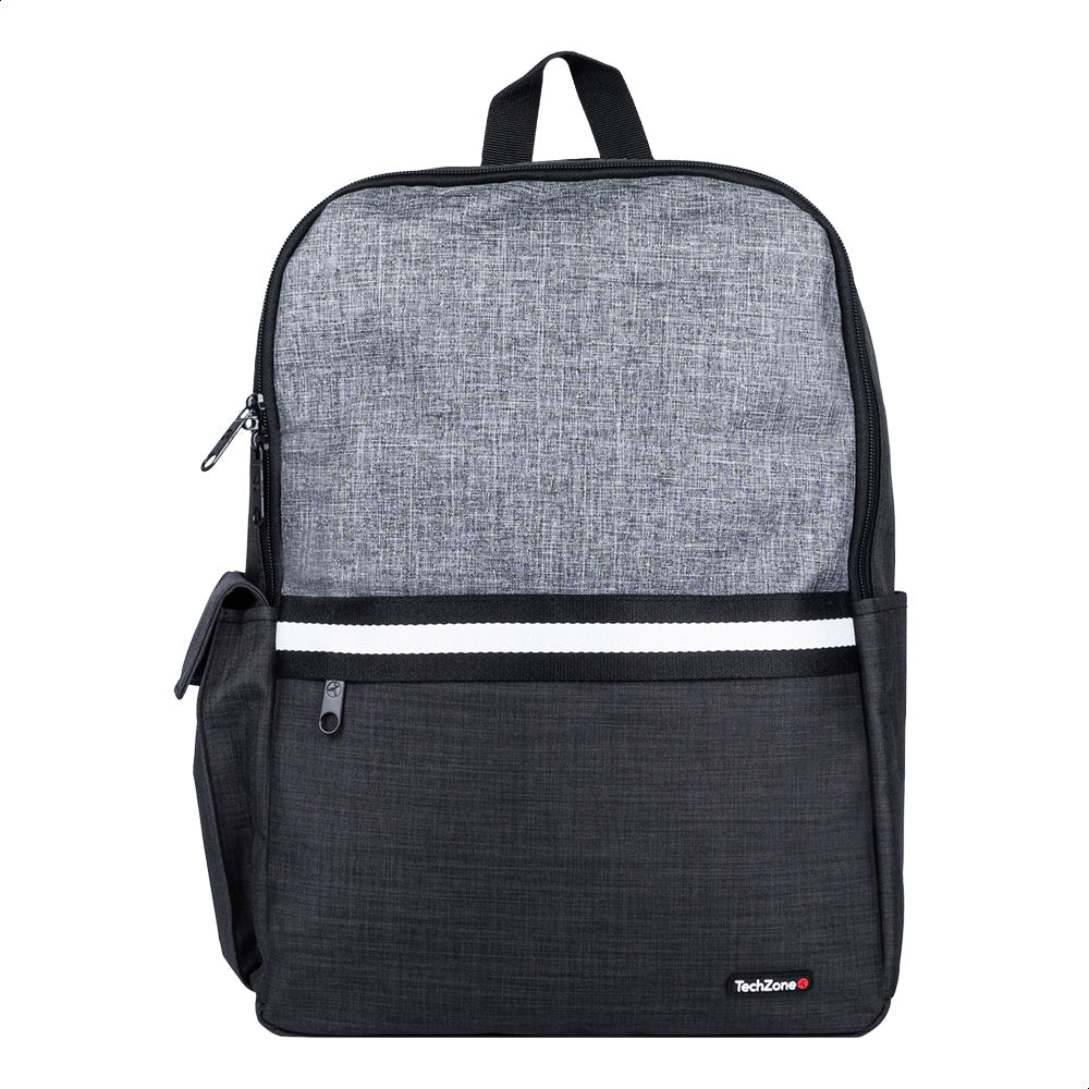 Mochila TechZone para Laptop 15.6" Múltiples Compartimientos Color Negro con Gris