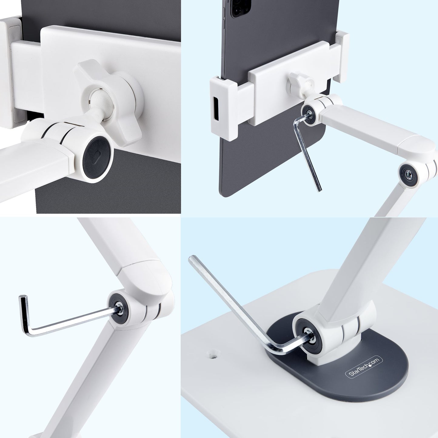 StarTech.com ADJ-TABLET-STAND-W mueble o soporte para dispositivos multimedia Blanco Tableta Soporte multimedia