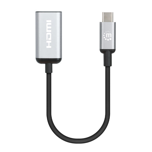 Adaptador Manhattan USB-C a HDMI 4K-60Hz Aluminio Color Negro