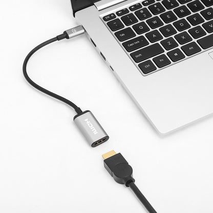 Adaptador Manhattan USB-C a HDMI 4K-60Hz Aluminio Color Negro