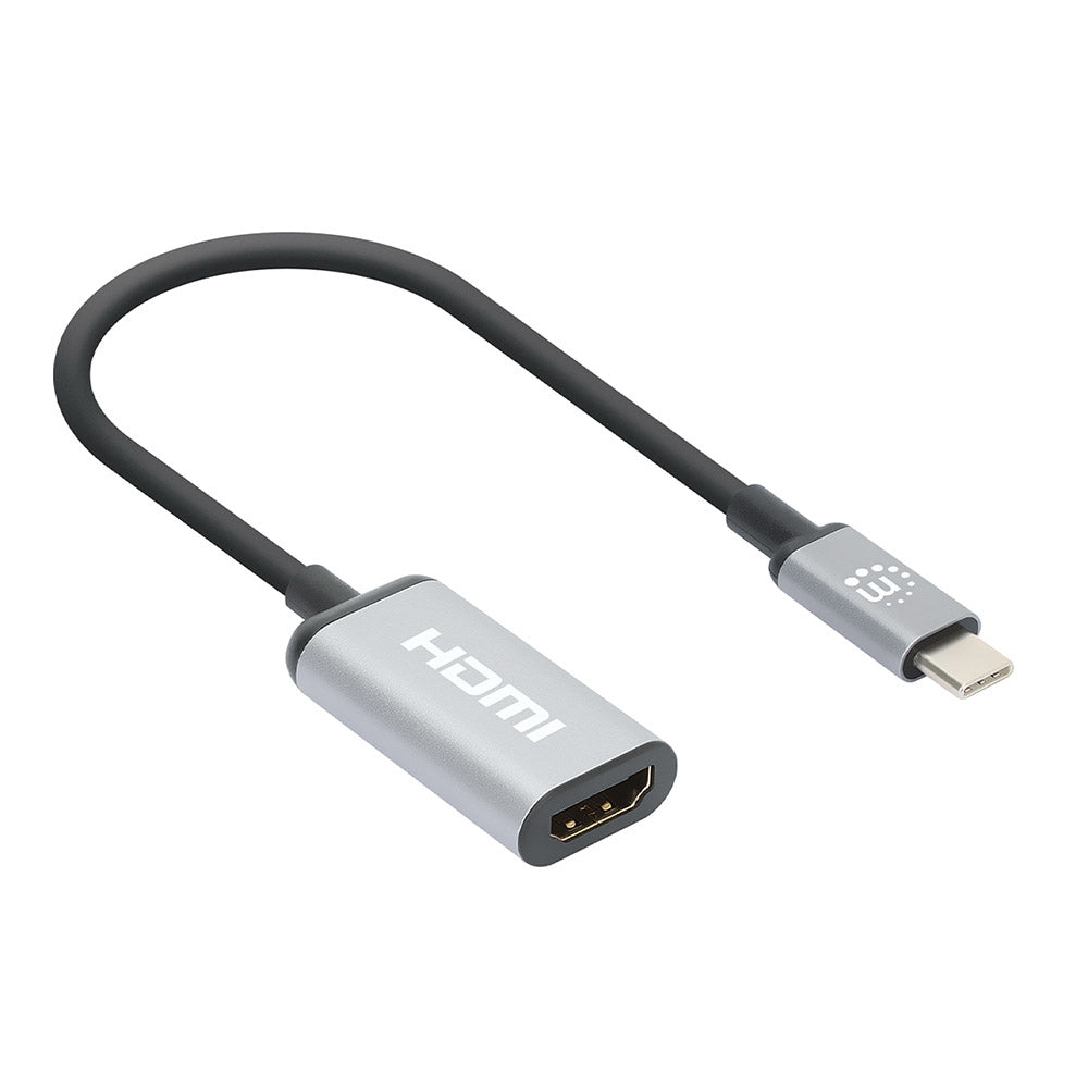 Adaptador Manhattan USB-C a HDMI 4K-60Hz Aluminio Color Negro