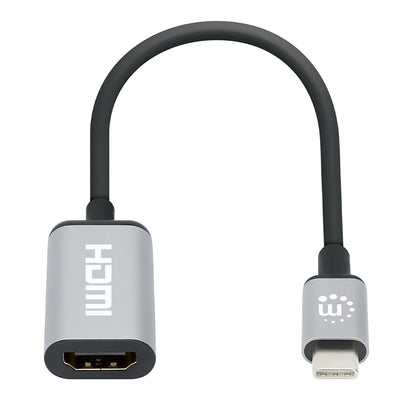 Adaptador Manhattan USB-C a HDMI 4K-60Hz Aluminio Color Negro