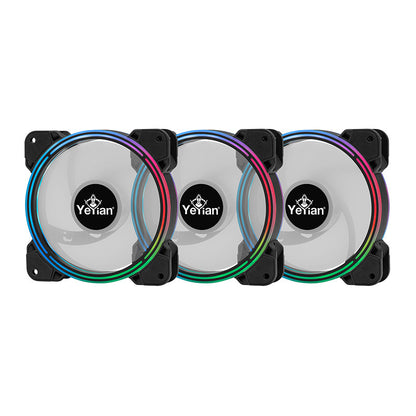 Yeyian YCF-3KFS-01 sistema de refrigeración de computadora Gabinete de la computadora Ventilador 12 cm Negro 3 pieza(s)