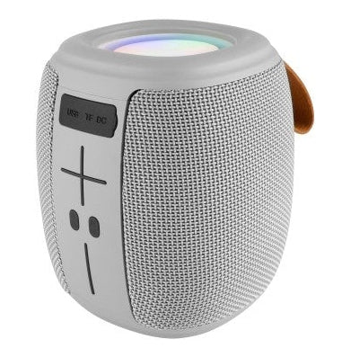 Bocina Perfect Choice Novel Drum Inalámbrica Bluetooth TWS RGB Color Gris