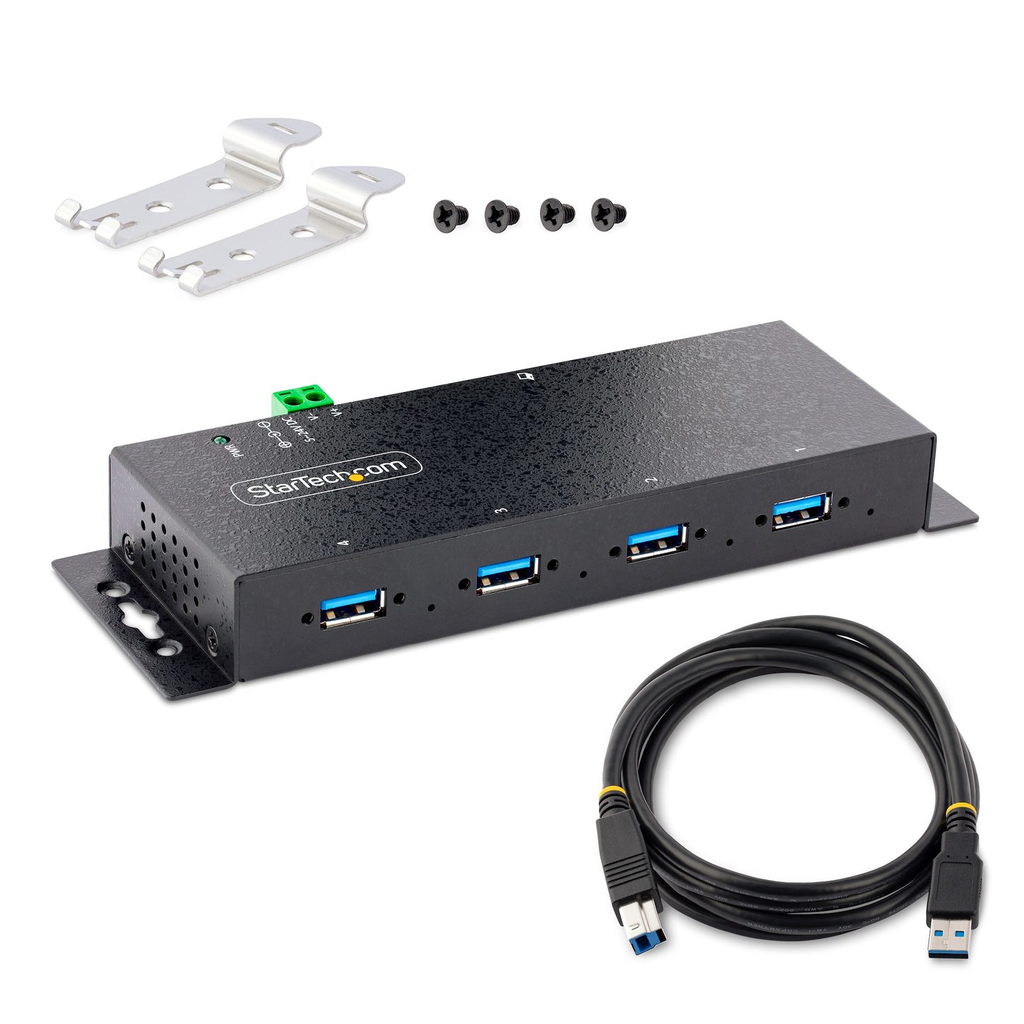 StarTech.com 5G4AINDNP-USB-A-HUB nodo concentrador USB 3.2 Gen 1 (3.1 Gen 1) Type-B 5000 Mbit/s Negro