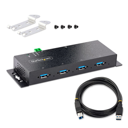 StarTech.com 5G4AINDNP-USB-A-HUB nodo concentrador USB 3.2 Gen 1 (3.1 Gen 1) Type-B 5000 Mbit/s Negro