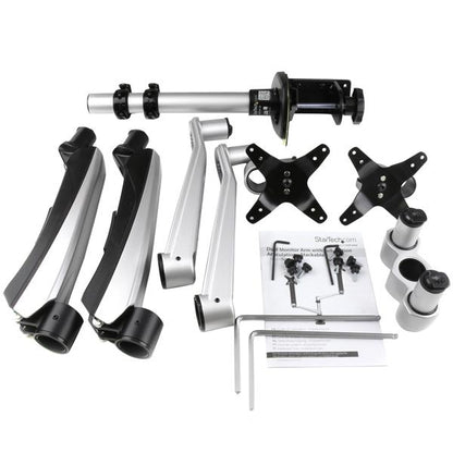 StarTech.com ARMDUAL30 soporte para pantalla plana 76.2 cm (30") Escritorio Negro, Plata