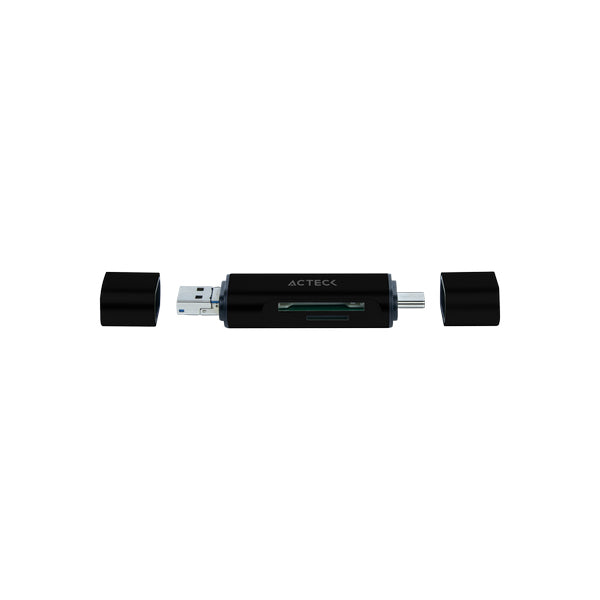 Acteck GATE EDIT DH450 lector de tarjeta USB 3.2 Gen 1 (3.1 Gen 1) Type-A/Type-C Plata