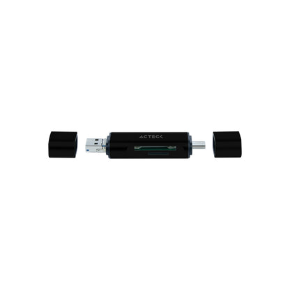 Acteck GATE EDIT DH450 lector de tarjeta USB 3.2 Gen 1 (3.1 Gen 1) Type-A/Type-C Plata