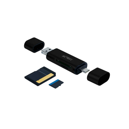 Acteck GATE EDIT DH450 lector de tarjeta USB 3.2 Gen 1 (3.1 Gen 1) Type-A/Type-C Plata
