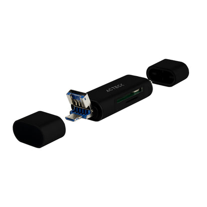 Acteck GATE EDIT DH450 lector de tarjeta USB 3.2 Gen 1 (3.1 Gen 1) Type-A/Type-C Plata