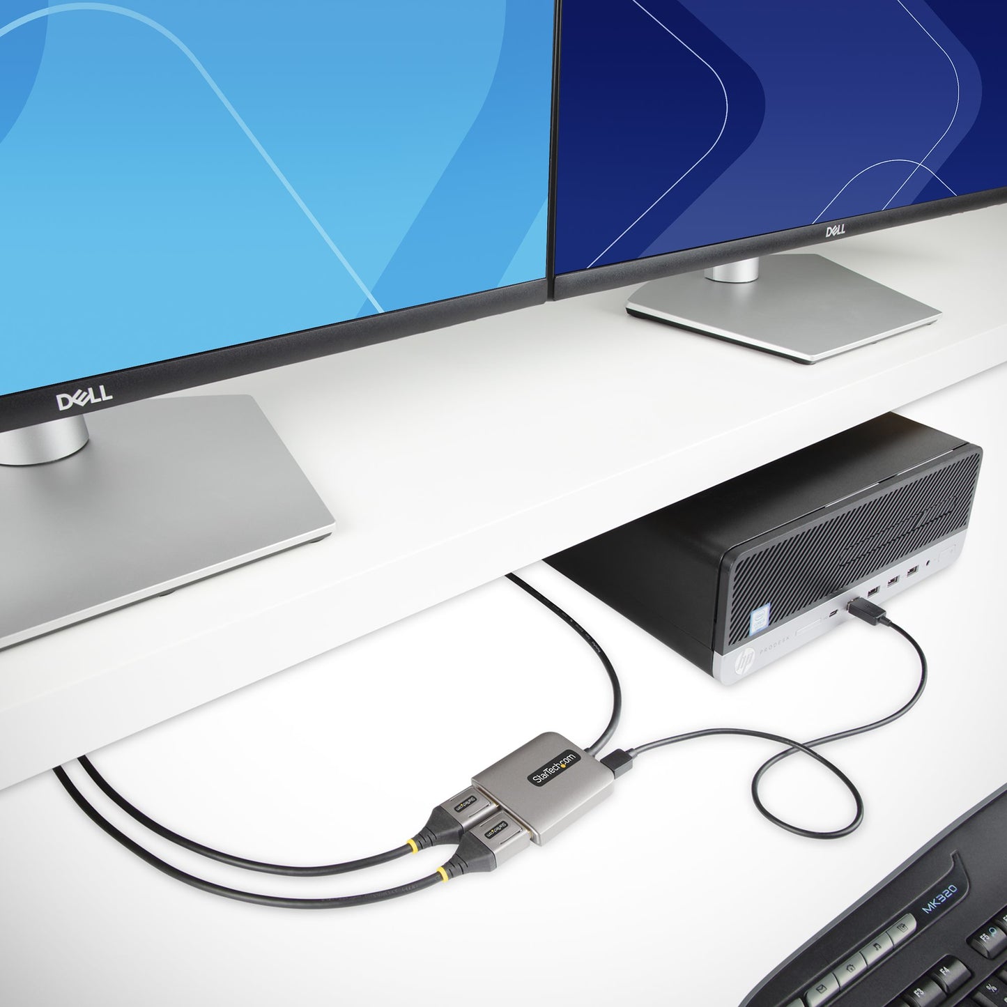 StarTech.com MST14DP122DP adaptador de cable de vídeo 0.3 m 2 x DVI Gris