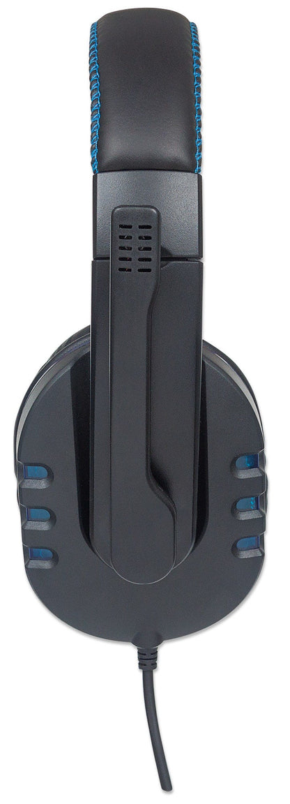 Manhattan 176088 audífono y auriculare Auriculares Alámbrico Diadema Llamadas/Música Negro, Azul