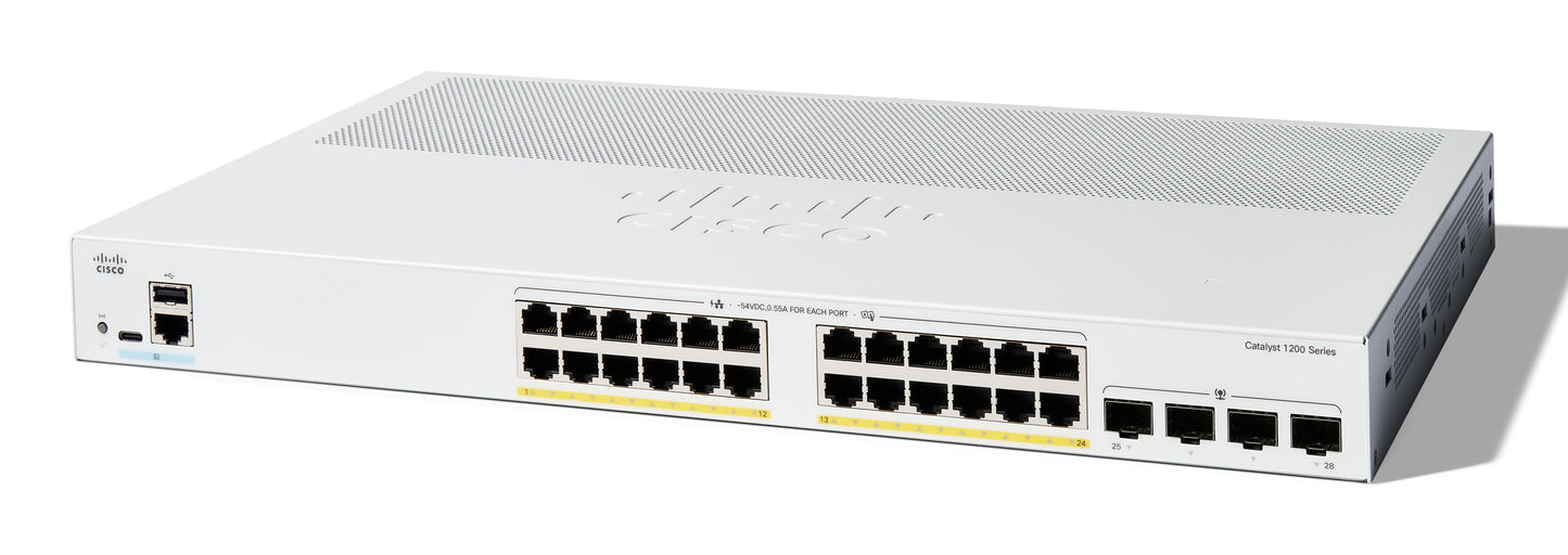 Cisco Catalyst 1200 Gestionado L2 Gigabit Ethernet (10/100/1000) Energía sobre Ethernet (PoE) 1U Blanco
