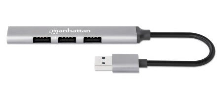 Manhattan 168427 nodo concentrador USB 3.2 Gen 1 (3.1 Gen 1) Type-A 5000 Mbit/s Gris