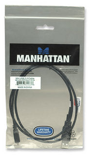 Cable Manhattan USB V2.0 A-Mini B 0.9M Negro