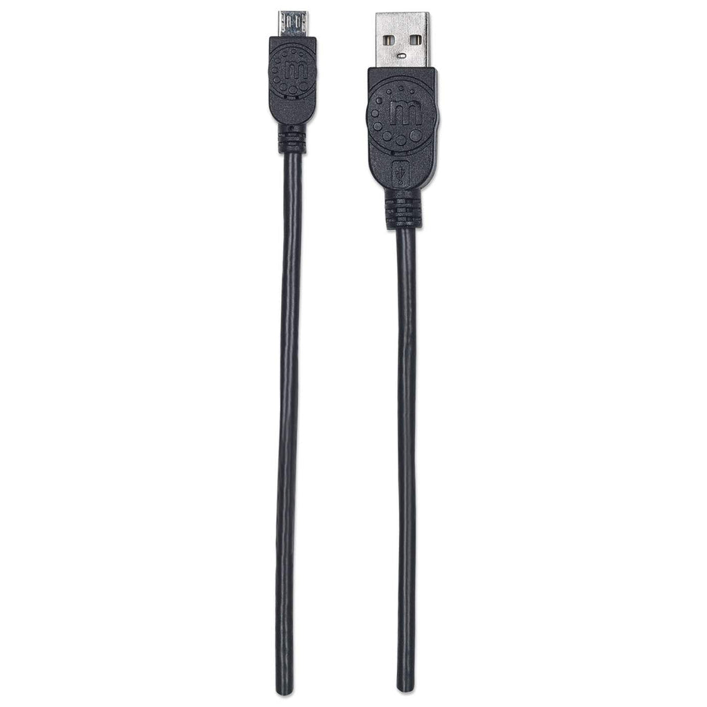Cable Manhattan USB-A Micro USB-B 2.0 Alta Velocidad 3m Color Negro