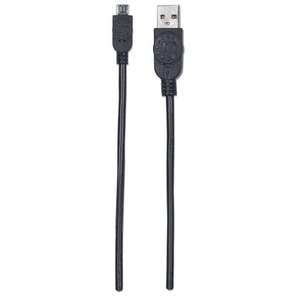 Cable Manhattan USB-A Micro USB-B 2.0 Alta Velocidad 3m Color Negro
