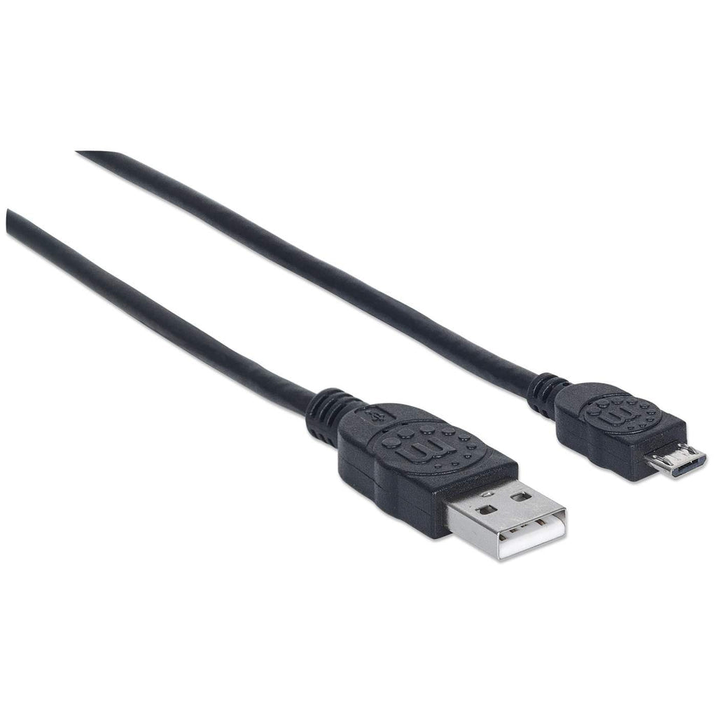 Cable Manhattan USB-A Micro USB-B 2.0 Alta Velocidad 3m Color Negro