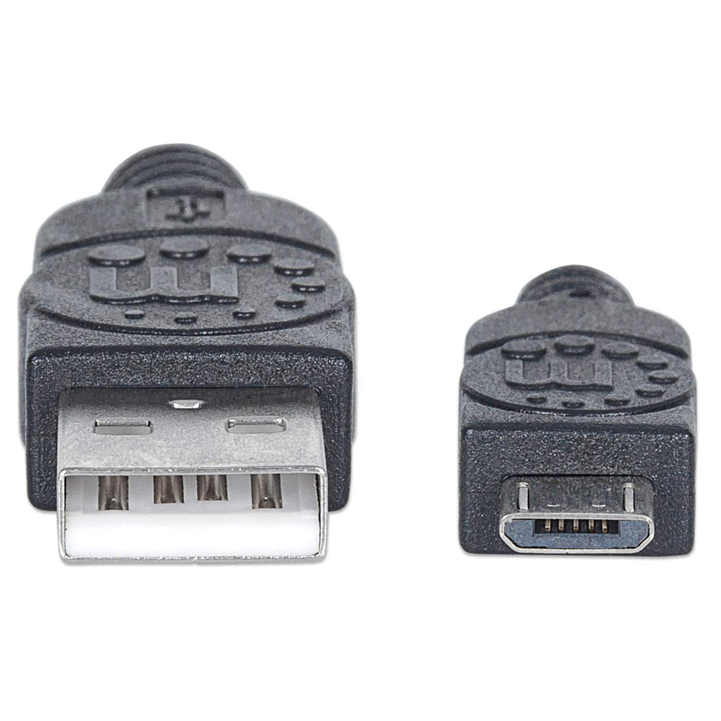 Cable Manhattan USB-A Micro USB-B 2.0 Alta Velocidad 3m Color Negro
