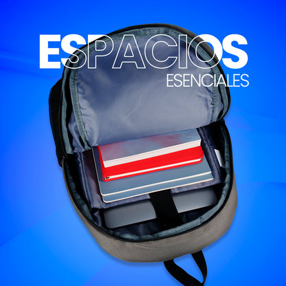 MOCHILA VORAGO BP-150 ECOLOGICA rPET LAPTOP 15.6 GRIS / NEGRO