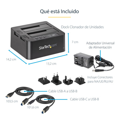 StarTech.com SDOCK2U313R duplicador de datos o soporte Duplicador de discos duros Negro 2 copias