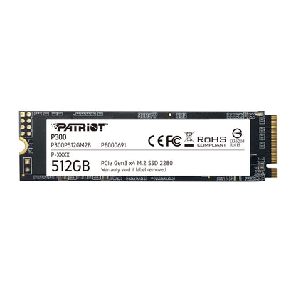 Unidad SSD Patriot M.2 512GB P300 PCIE 3.0 NVME 2280 1200MB/s Escritura 1700 MB/s Lectura