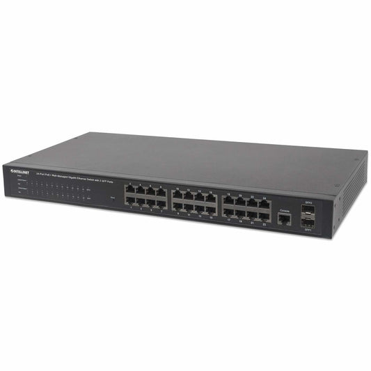 Intellinet 560559 dispositivo de redes Gestionado Gigabit Ethernet (10/100/1000) Energía sobre Ethernet (PoE) Negro