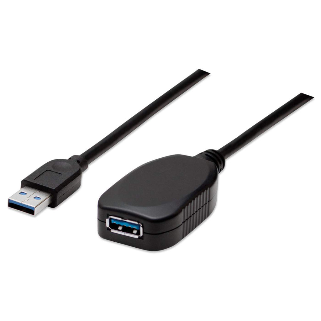 Cable Manhattan Extensión Activa USB-A 3.0 Súper Velocidad 5m Color Negro