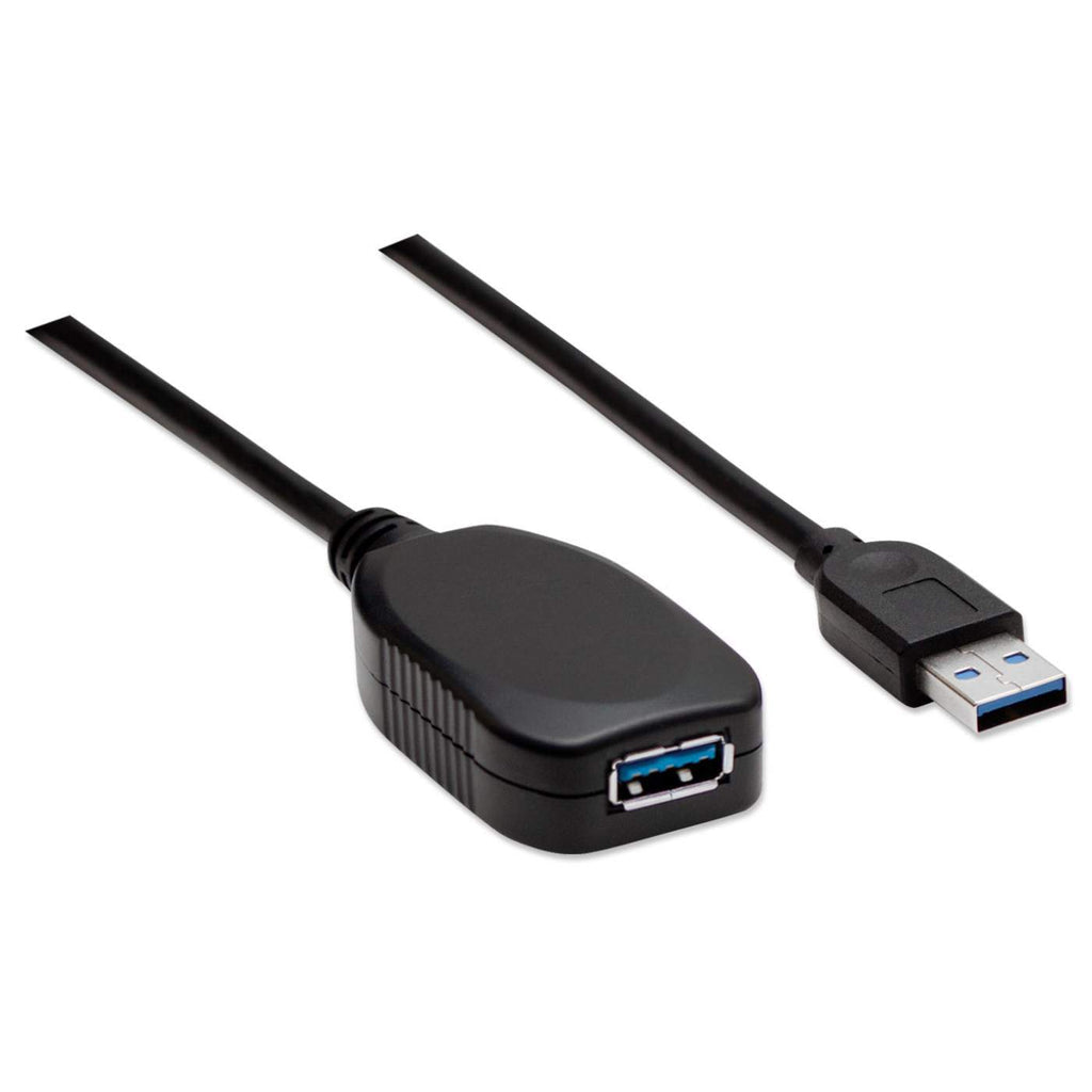 Cable Manhattan Extensión Activa USB-A 3.0 Súper Velocidad 5m Color Negro