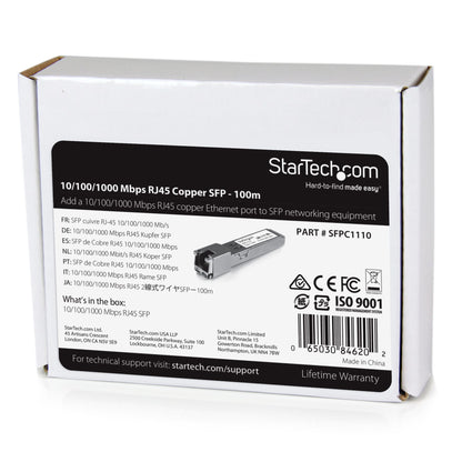 StarTech.com SFPC1110 módulo de red del transceptor Cobre 1250 Mbit/s