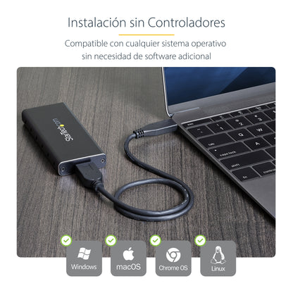 StarTech.com SM21BMU31C3 caja para disco duro externo Carcasa para SSD Negro, Plata