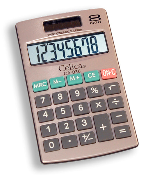 CALCULADORA CELICA CA-036 BOLSILLO 8 DIGITOS+CARTERA