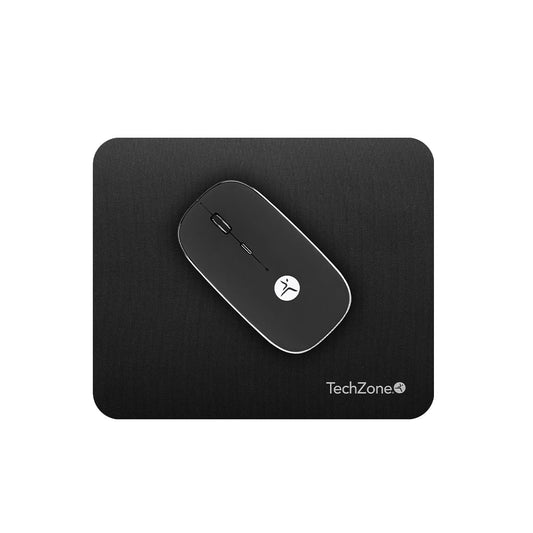 Mouse TechZone Recargable Negro con Nano Receptor Tipo C y Usb a Mouse Pad Incluido