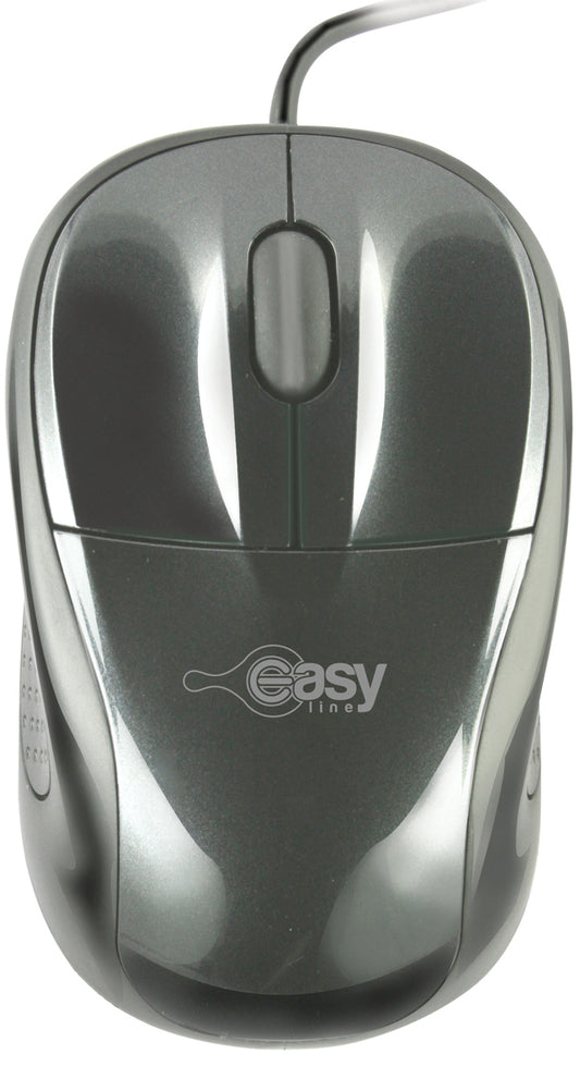 Mouse Easy Line Óptico Alámbrico USB 1200dpi Color Negro