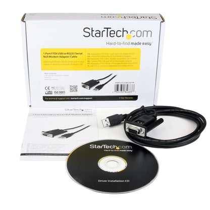 StarTech.com ICUSB232FTN cable serial Negro 1.7 m USB tipo A DB-9