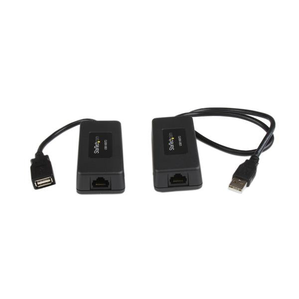 StarTech.com USB110EXT2 extensor de red Transmisor y receptor de red Negro