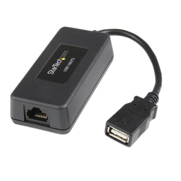 StarTech.com USB110EXT2 extensor de red Transmisor y receptor de red Negro