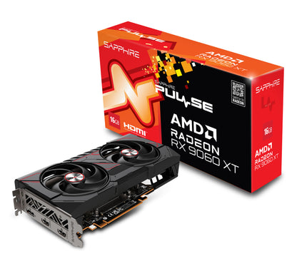 Tarjeta de Video Sapphire Pulse Radeon RX 9060 XT OC 16GB Dual Fan GDDR6 128-bit PCIe 5.0 HDMI DP