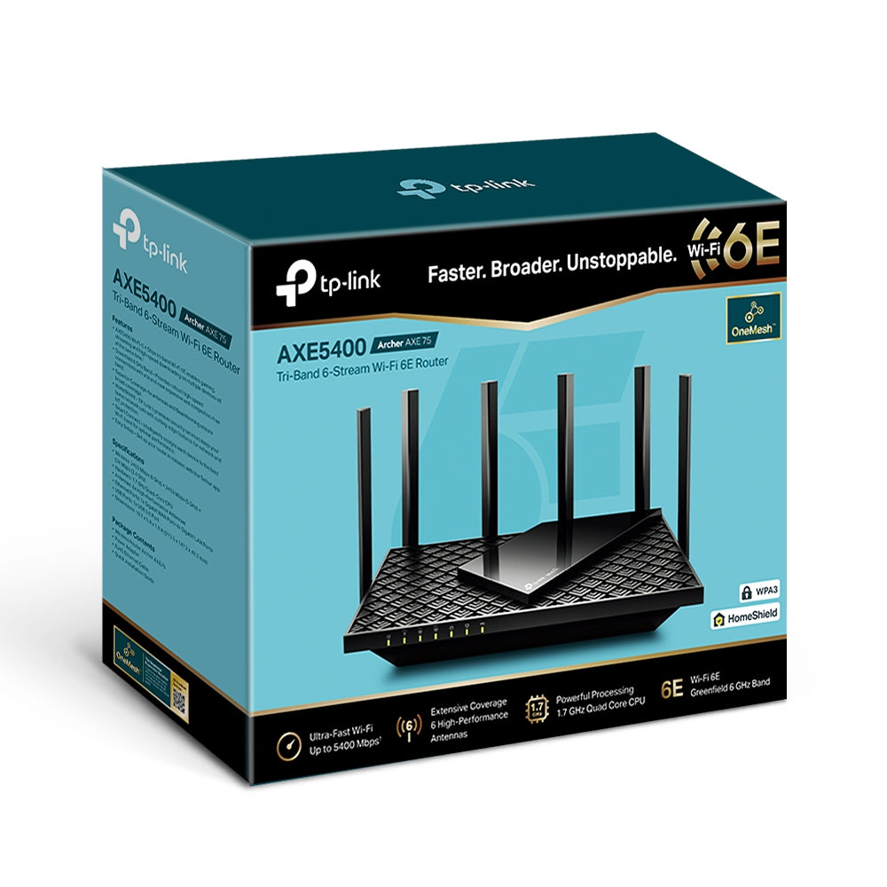 TP-Link Archer AX5400 router inalámbrico Gigabit Ethernet Triple banda (2.4 GHz / 5 GHz / 6 GHz) Negro